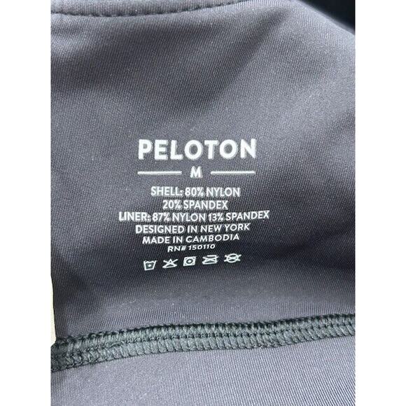 Peloton Womens Energy Sports Bra Strappy Scoop Neck Spell Out Logo Black Size M - Picture 4 of 7